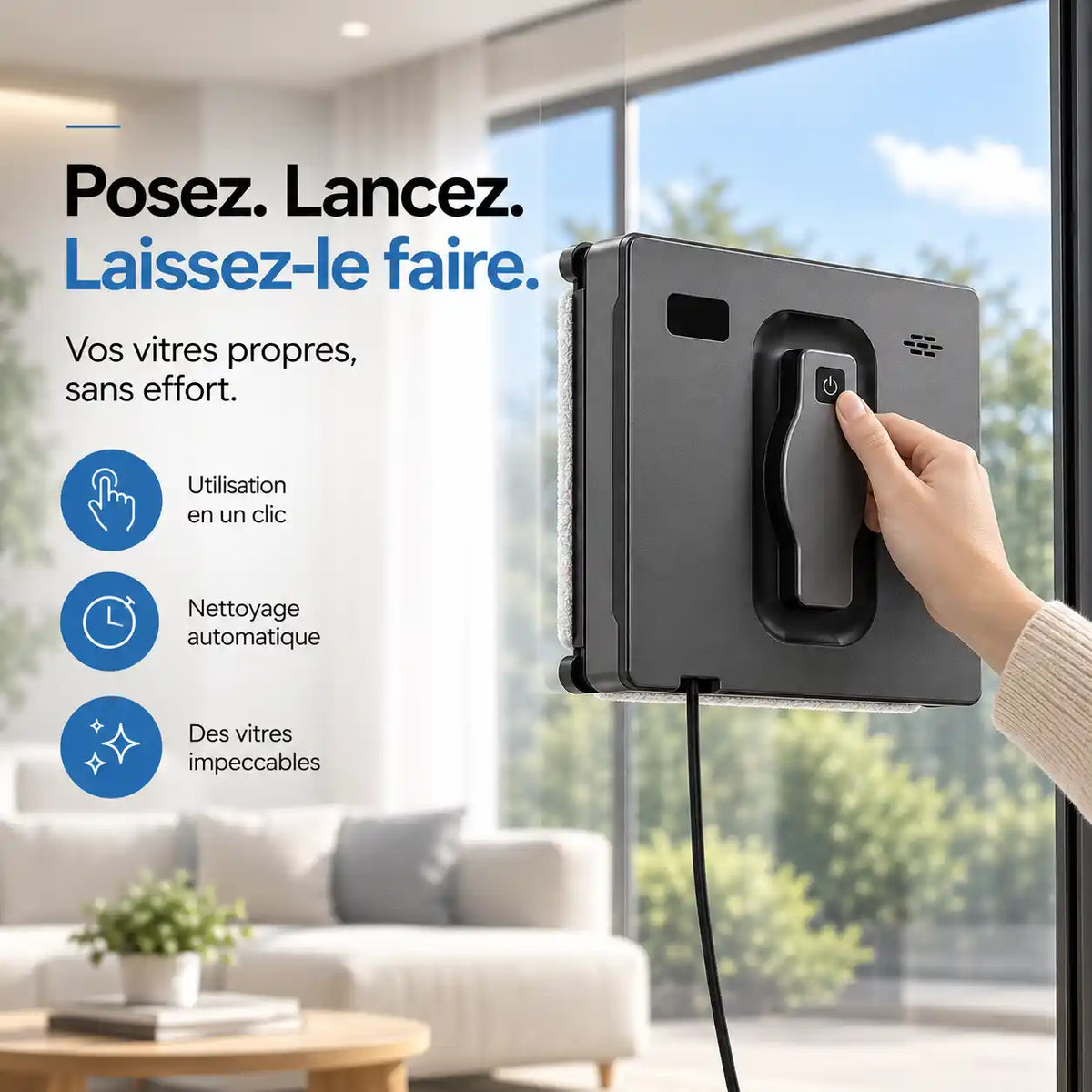 Robot Lave-Vitres Haute Performance – Nettoyage Intelligent Sans Effort