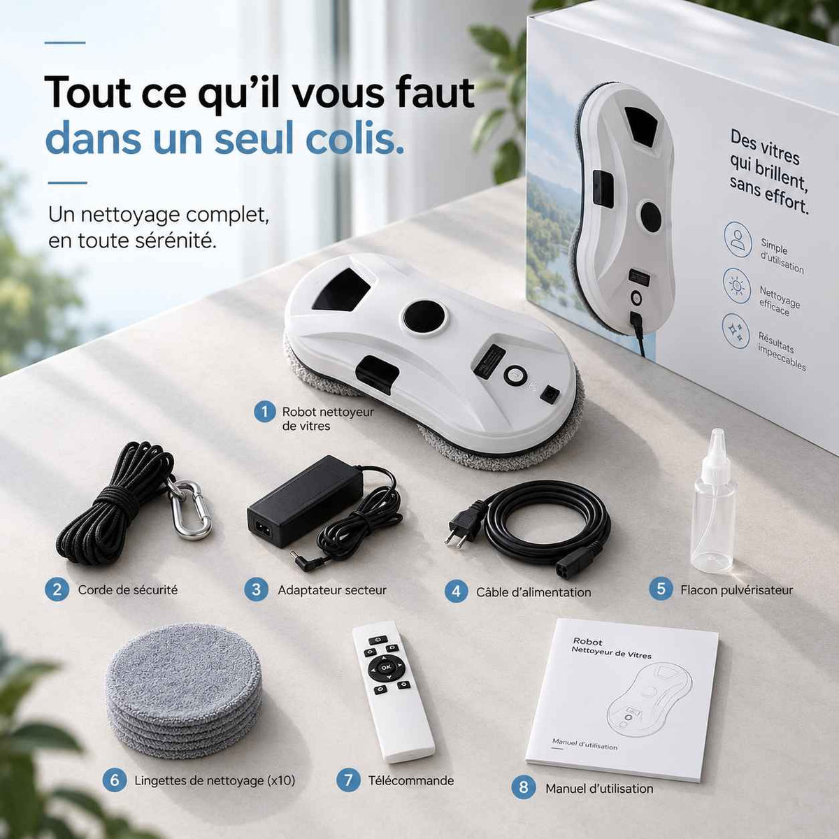 Robot Lave-Vitres Automatique – Nettoyage Sans Traces et Sans Effort